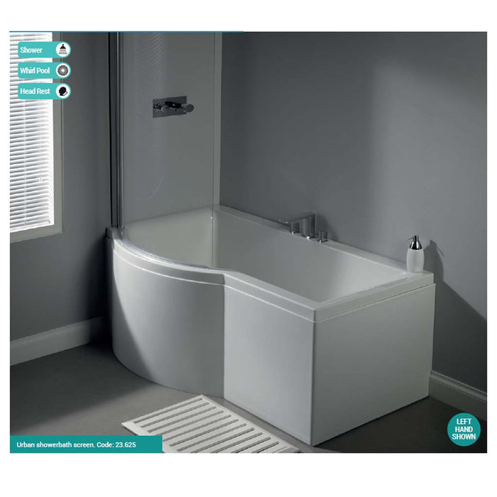 Urban Showerbath RH 1500 x 750/900mm 5mm White