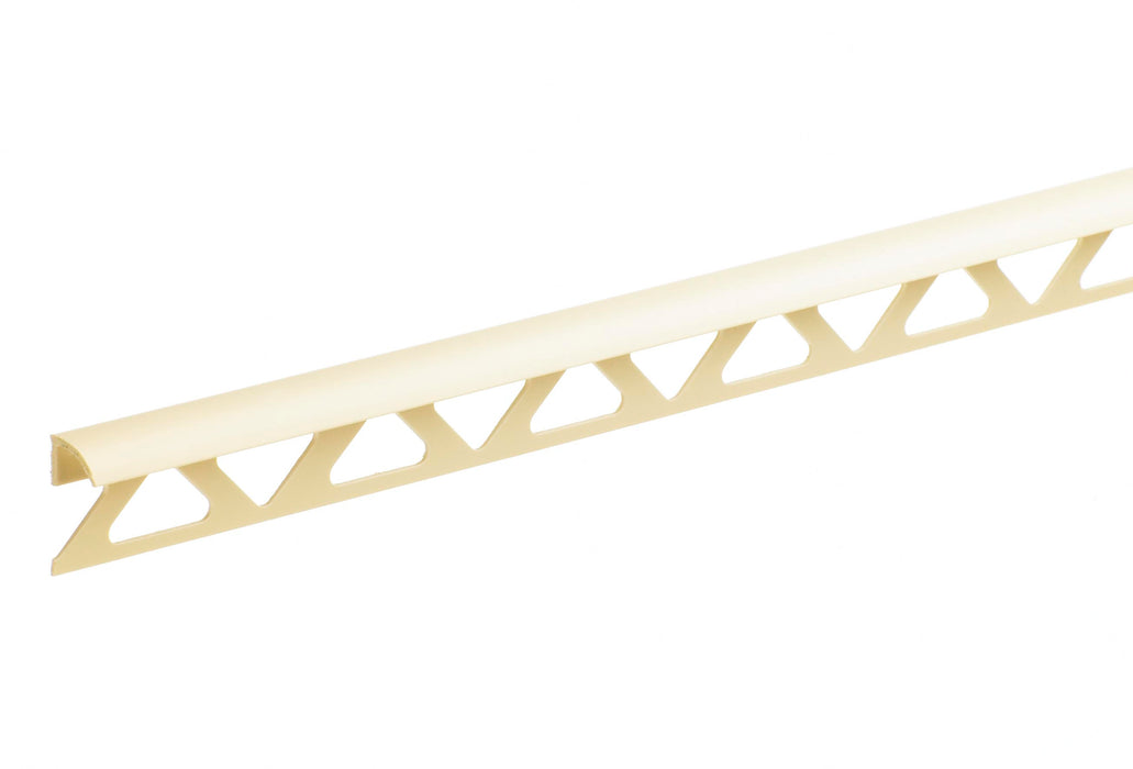 12.5mm Soft Cream Trade Round Edge PVC Tile Trim 2.44m HTRT 125 SCR