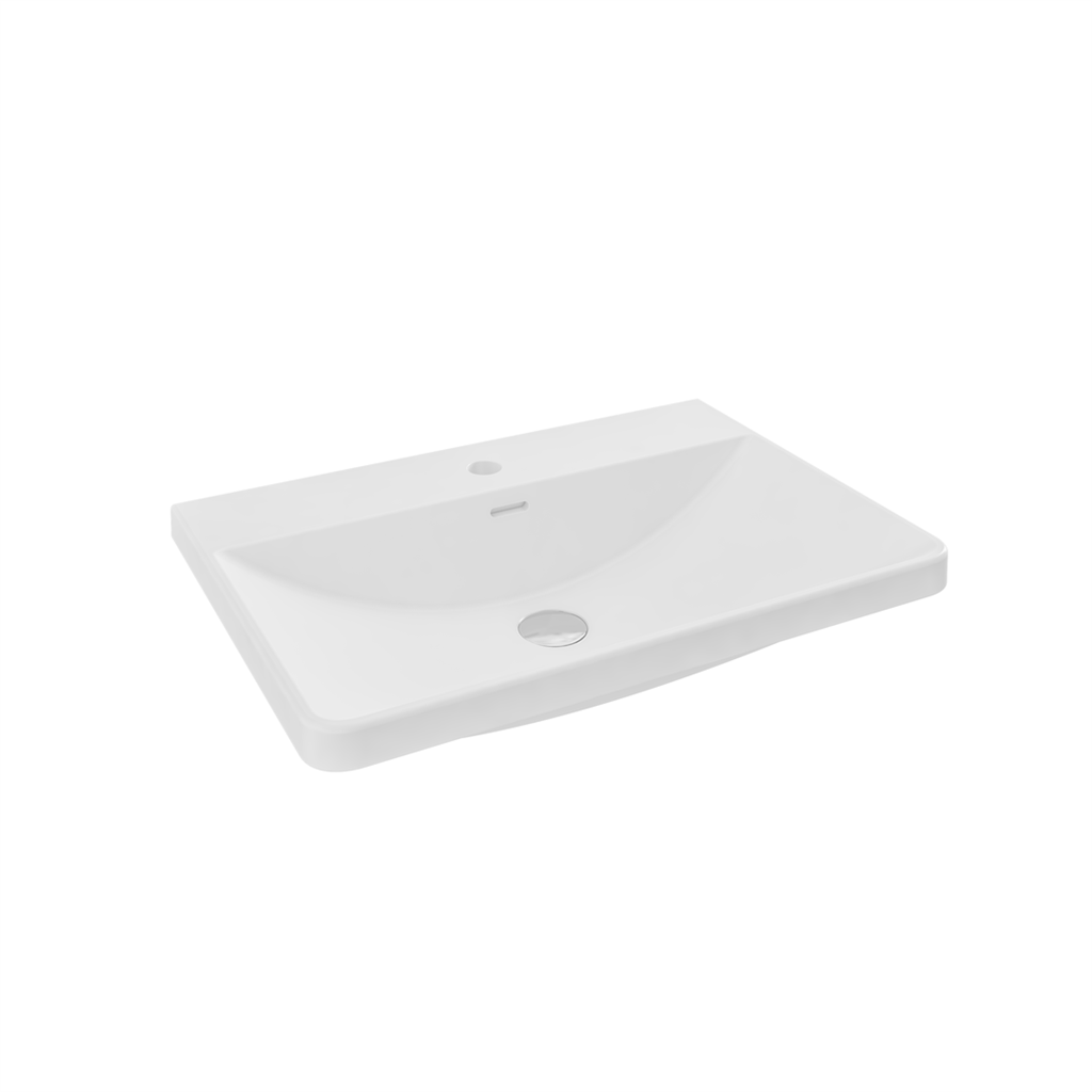 Cavone 60x41cm 1 Tap Hole Polymarble Basin – White — Elite Tiles LTD