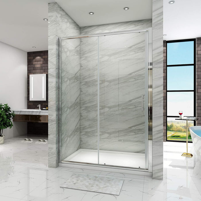 ELEGANT 1100mm Sliding Shower Enclosure for Wetroom Cubicle in 6mm Safety Glass Screen Shower Door