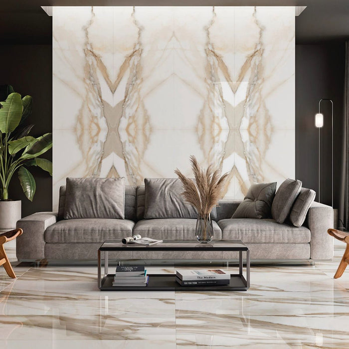 CALACATTA ORO 60X120 BOOKMATCHED SPANISH PORCELAIN TILES