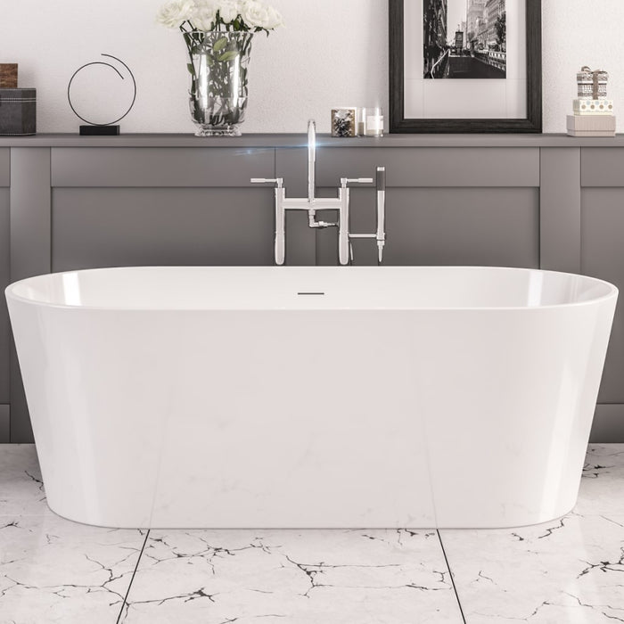 Lambeth Freestanding bath 1590x740x560mm inc waste White