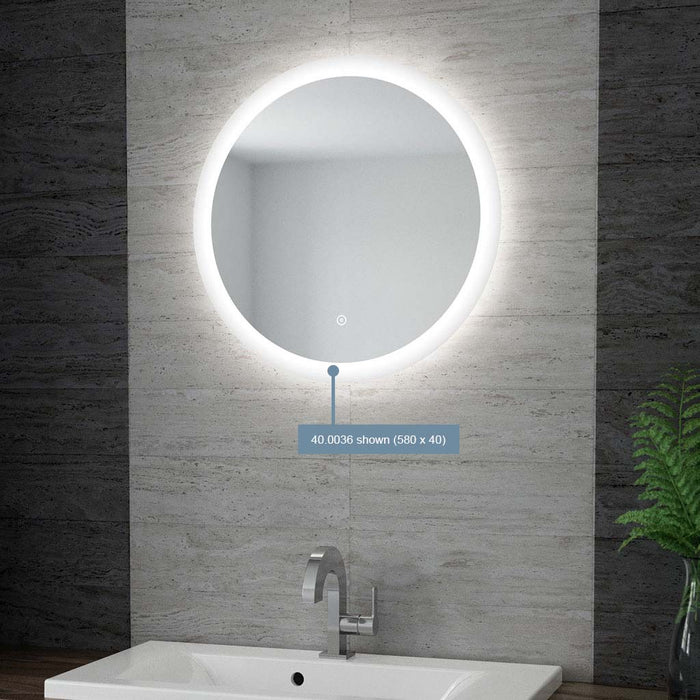 Ellera 620 x 40 Circular LED Mirror White LED