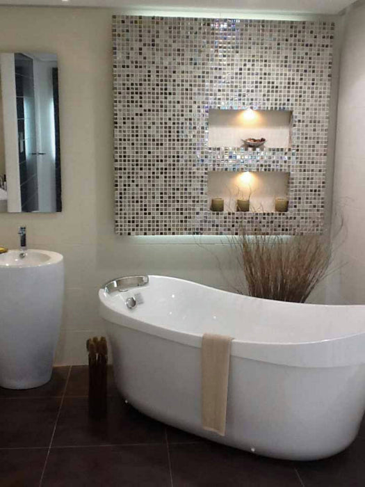 MOSAIC Acquaris Coffee - Size 31.6x31.6 Swimming Pool Bathroom Kitchen Wall Tiles