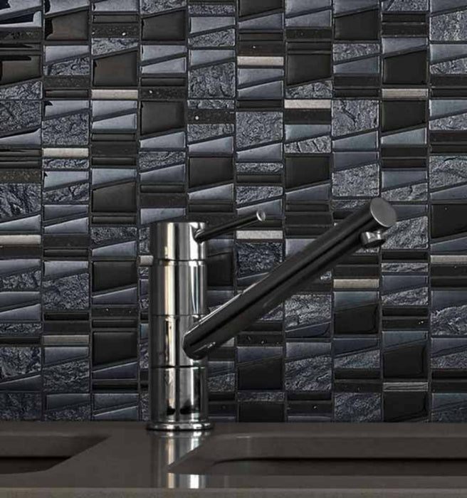 Asi Negro 30x31.5 Decorative Wall Mosaic Tiles Made In Spain