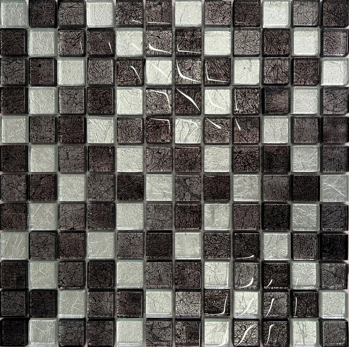 Homelux Mosaic Glass Tiles - Black Leaf 30X30