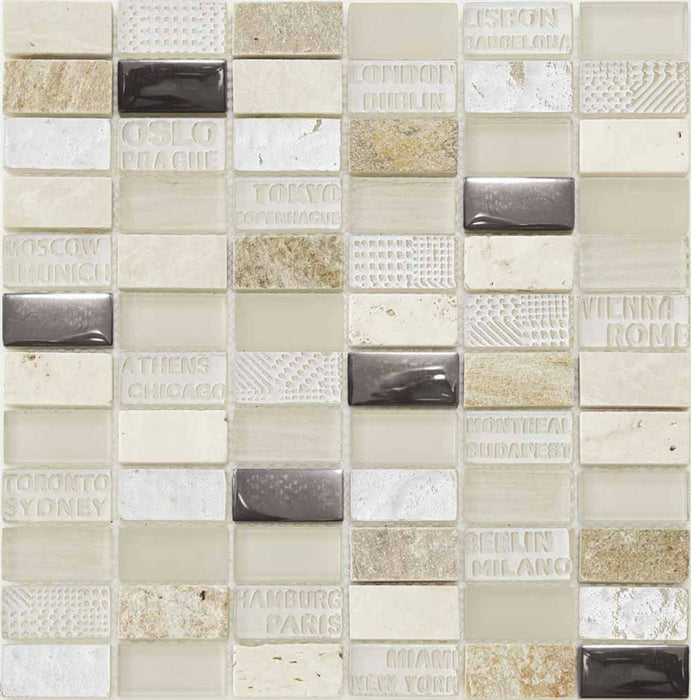 City Beige 30x30 Decorative Wall Mosaic Tiles
