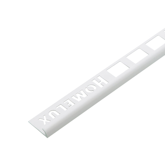 Homelux PVC Round Edge 12.5mm WHITE Tile Trim 2.44m