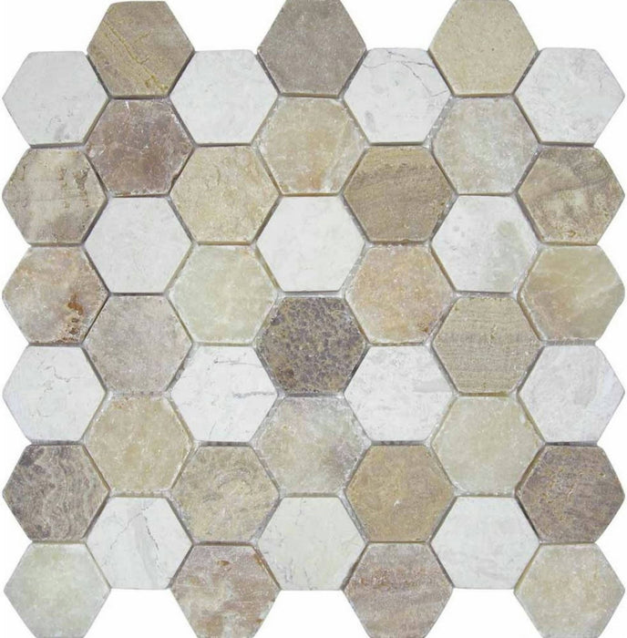 Hexagonal Sunset 28.5x31.5 Decorative Floor&Wall Mosaic Tiles