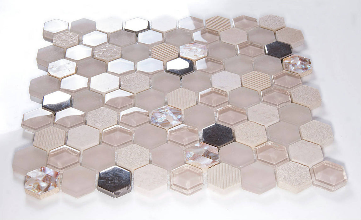 Hexágono Beige 30x30.5 Decorative Floor&Wall Mosaic Tiles