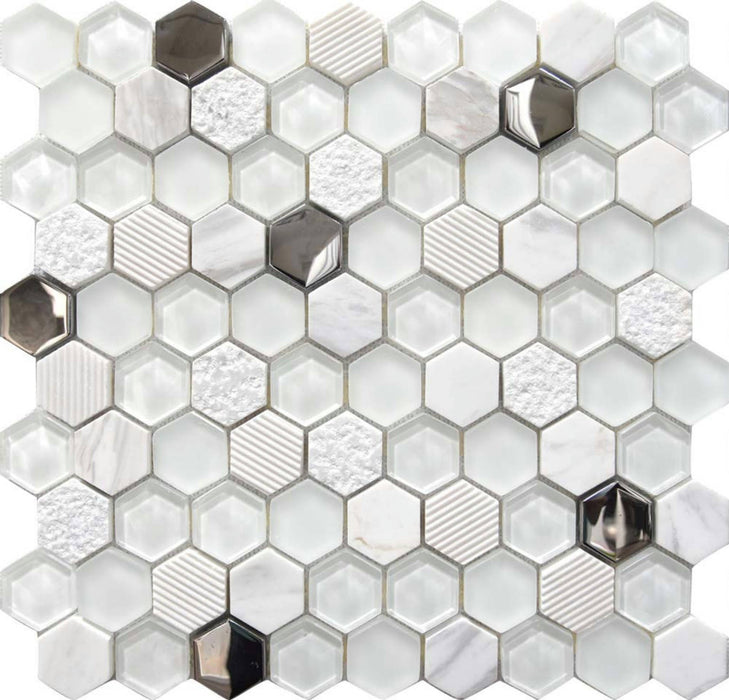 Hexágono Blanco 30x30 Decorative Floor&Wall Mosaic Tiles