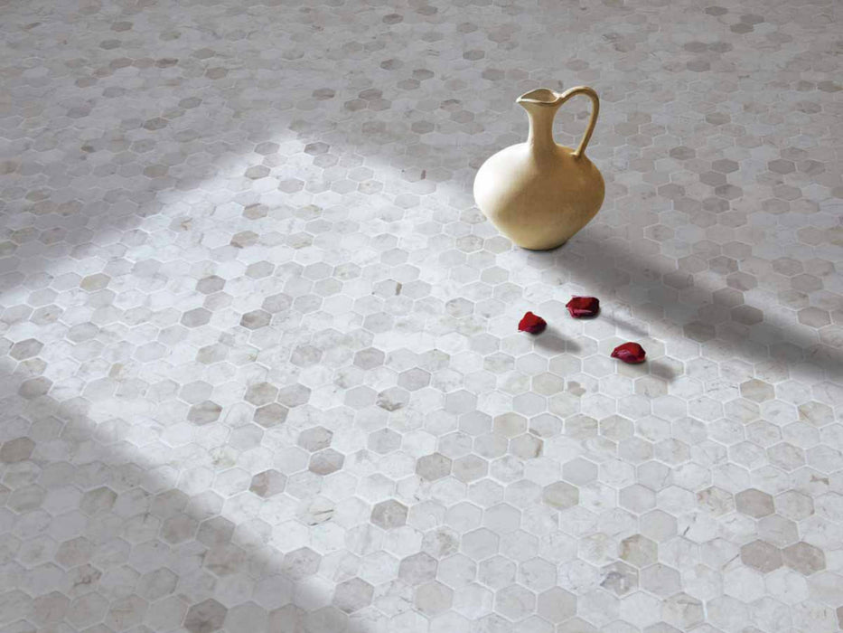 Hexagonal Ivory 28.5x31.5 Decorative Floor&Wall Mosaic Tiles