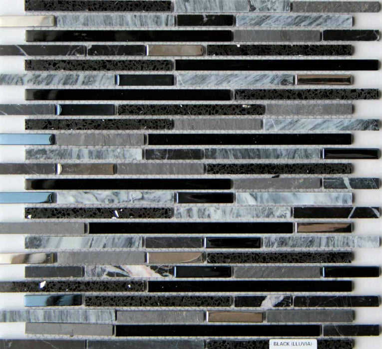 Lluvia Negro 30x30 Wall Decorative Mosaic Tiles