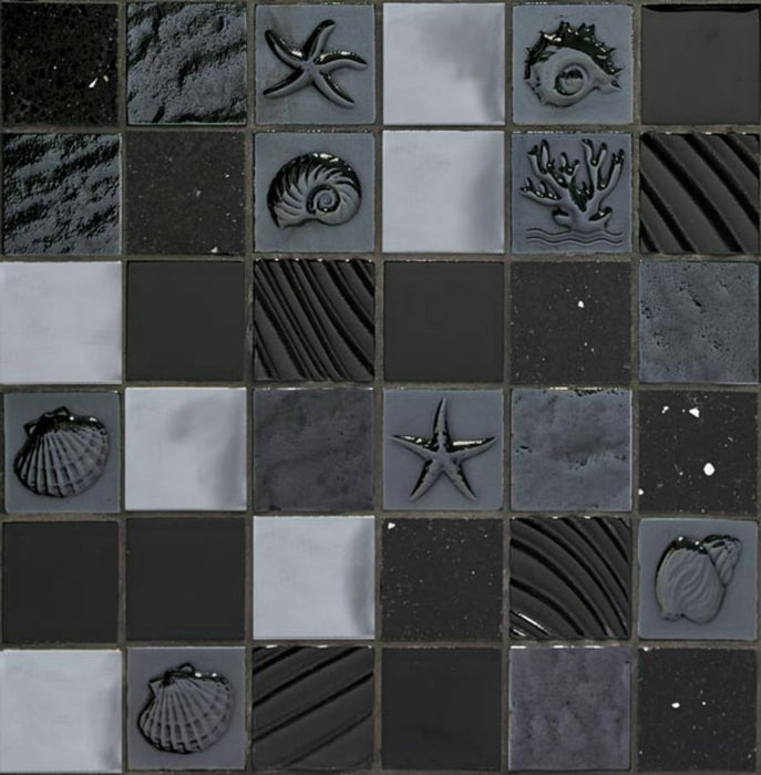 Marina Negro 30x30 Wall Decorative Mosaic Tiles