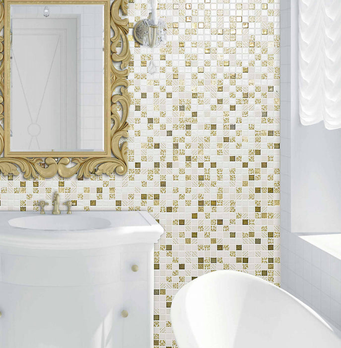 MOSAIC Palace Oro - Size 31.6x31.6 Swimming Pool Bathroom Kitchen Wall Floor Tiles